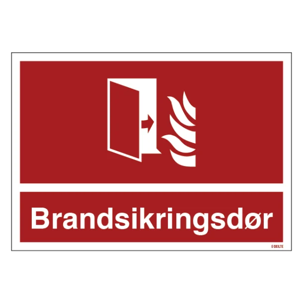 Brandsikringsdør skilt