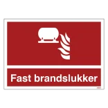 Fast brandslukker skilt