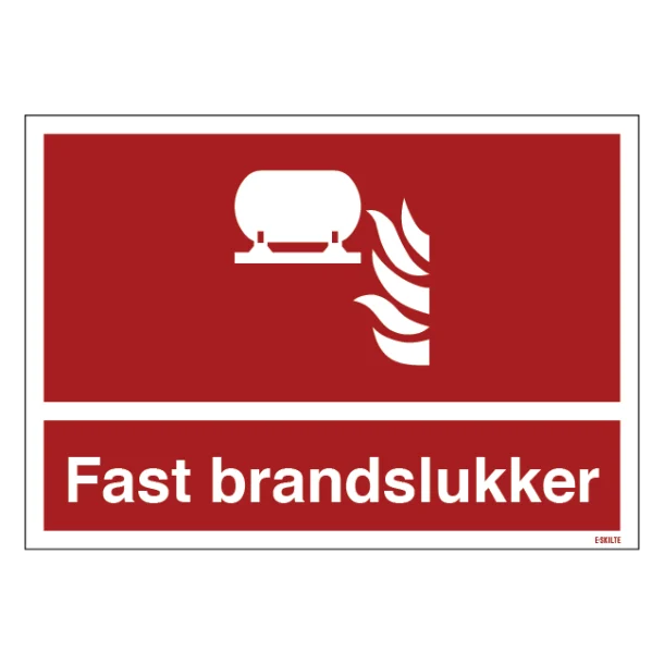 Fast brandslukker skilt