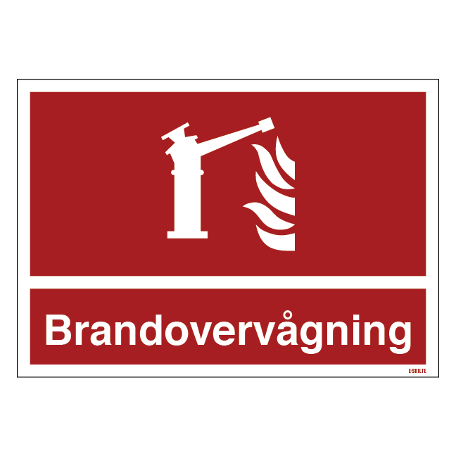 Brandovervågning skilt