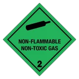 Non-flammable and non-toxic gas, klasse 2 fareseddel