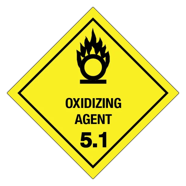 Oxidizing agent, klasse 5.1 fareseddel