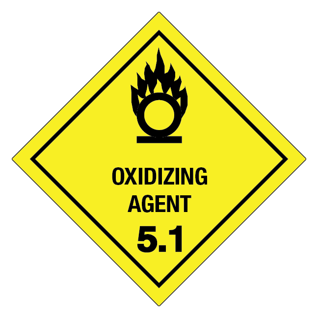 Oxidizing agent, klasse 5.1 fareseddel