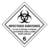 Infectious substance, klasse 6 fareseddel