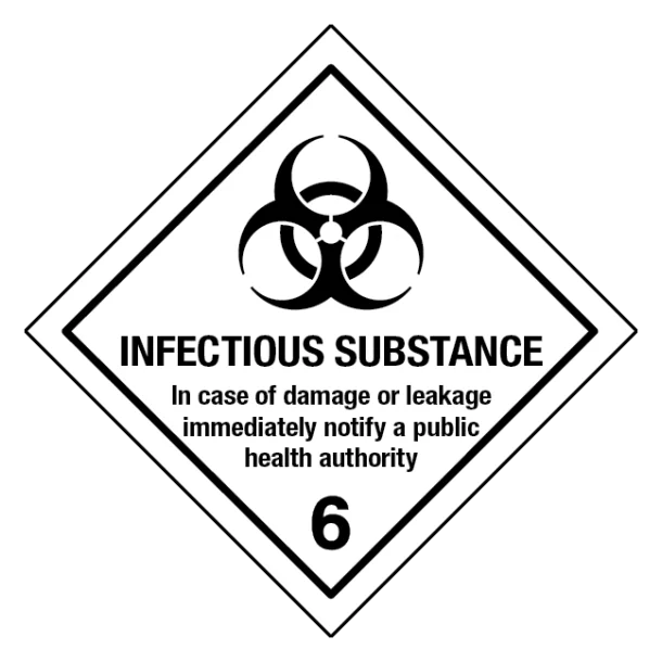 Infectious substance, klasse 6 fareseddel