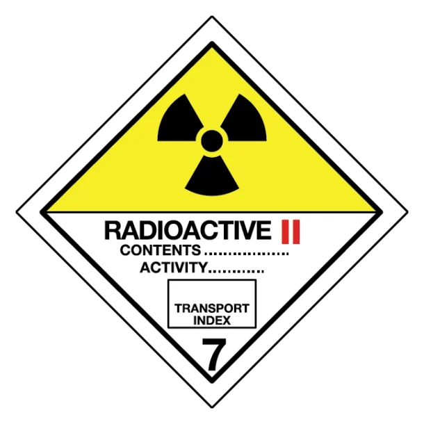 Radioaktive stoffer, klasse 7, kategori 2 fareseddel