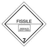 Fissile (spaltbare) materialer, klasse 7 fareseddel