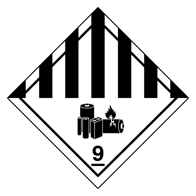 Lithium batterier, klasse 9 fareseddel