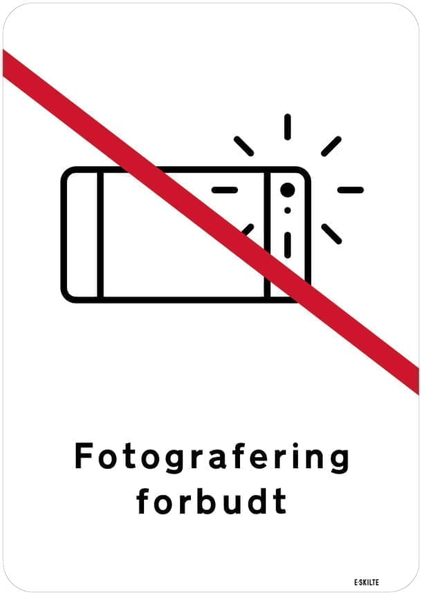 Fotografering forbudt mobil