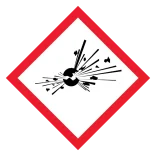 GHS01 Eksplosiv - Ustabile sprængstoffer (Explosives) skilt