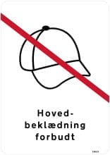 Hovedbeklædning forbudt