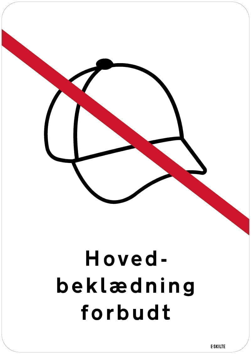 Hovedbeklædning forbudt