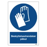 Beskyttelseshandsker påbudt M009 ISO 7010 . Påbudsskilt