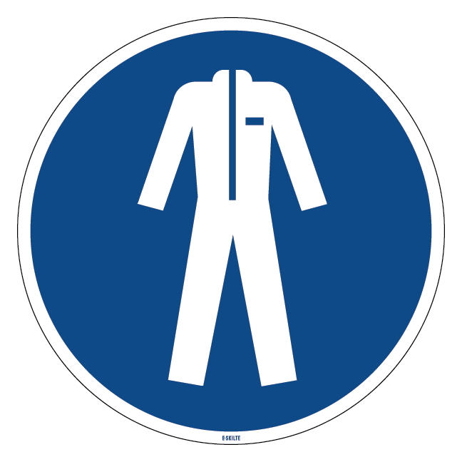 M010 Beskyttelsesdragt påbudt skilt