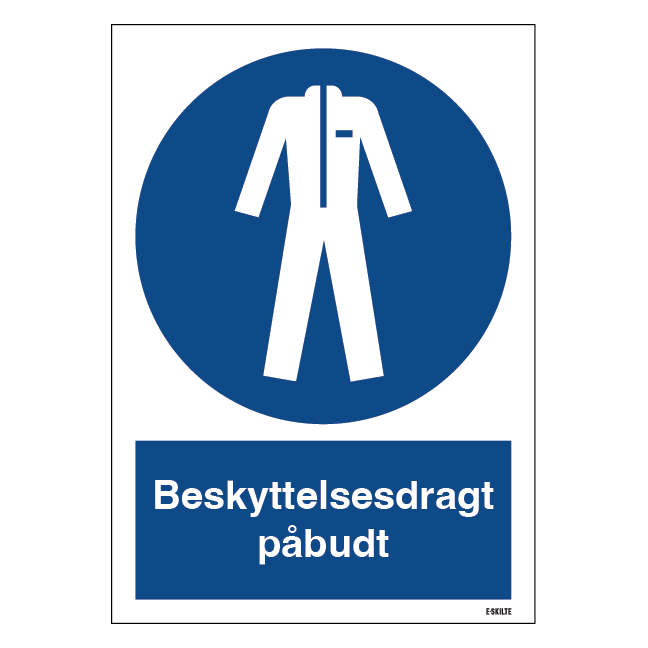 Beskyttelsesdragt påbudt M010 ISO 7010 . Påbudsskilt
