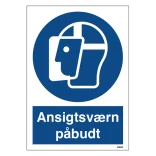 Ansigtsskærm påbudt M013 ISO 7010 . Påbudsskilt