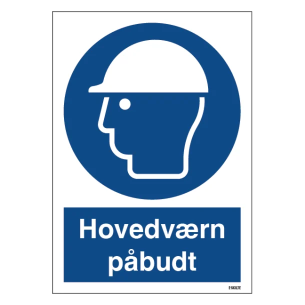 Hovedværn påbudt M014 ISO 7010 . Påbudsskilt