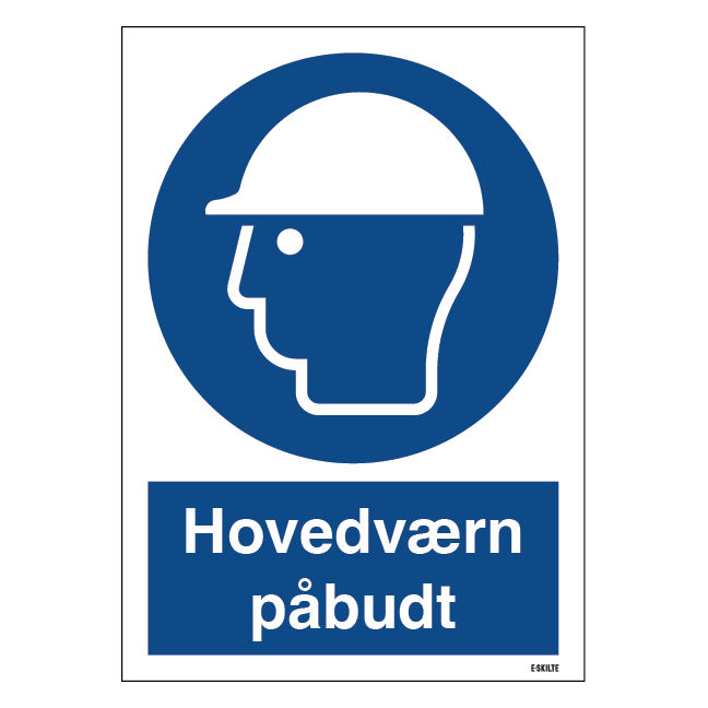 Hovedværn påbudt M014 ISO 7010 . Påbudsskilt