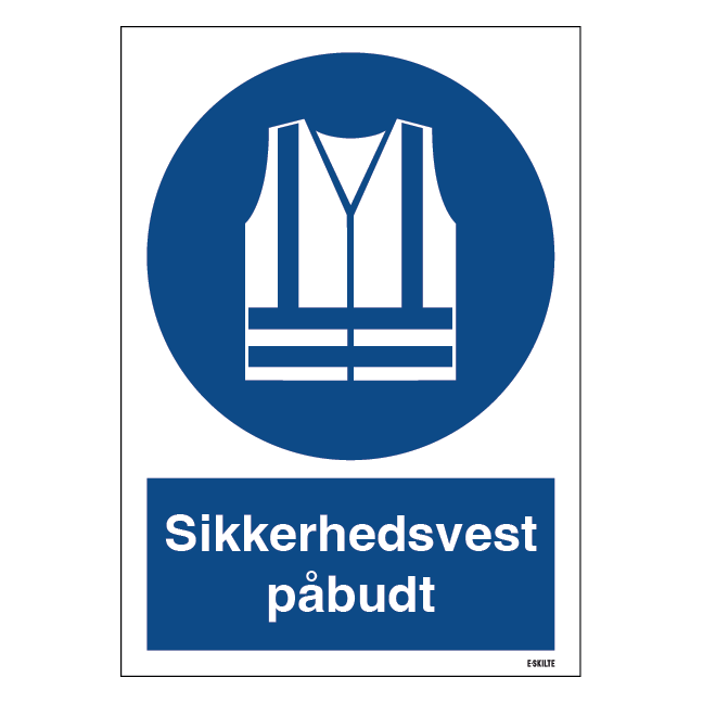 Sikkerhedsvest påbudt M015 ISO 7010. Påbudsskilt