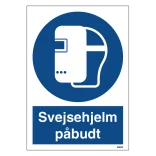 Svejsehjelm påbudt skilt