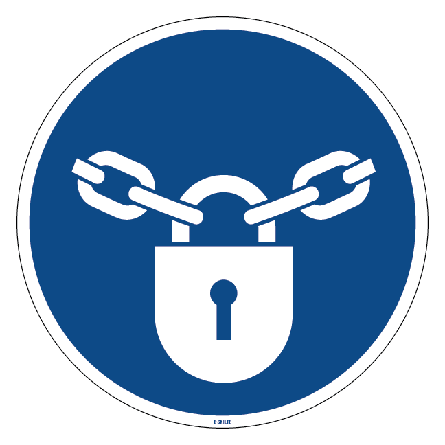 M028 Hold aflåst skilt