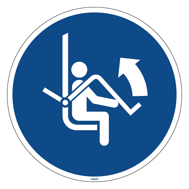 M034 Åben sikkerhedsbøjle på stolelift skilt