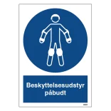 Beskyttelsesudstyr påbudt skilt