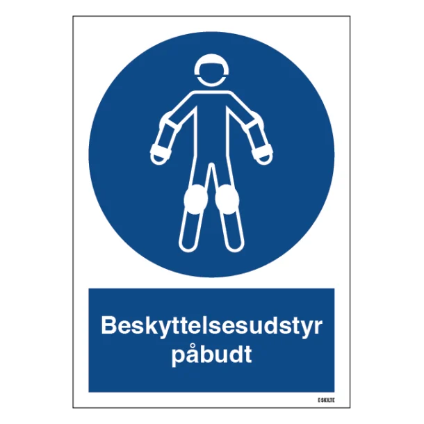 Beskyttelsesudstyr påbudt skilt