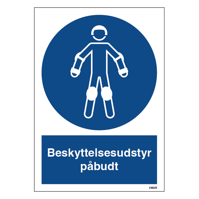 Beskyttelsesudstyr påbudt skilt