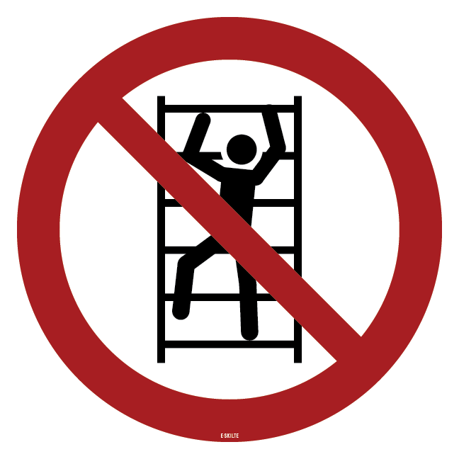 P009 Klatring forbudt skilt