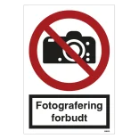 Fotografering forbudt skilt