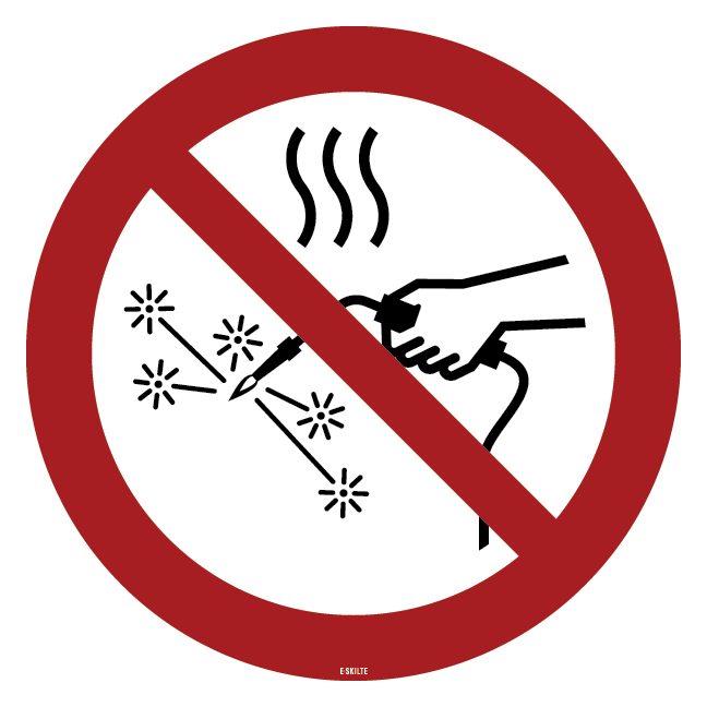 P039 Varmt arbejde forbudt skilt