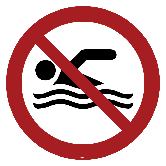 P049 Svømning forbudt skilt