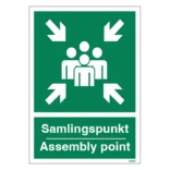 Samlingspunkt - Assembly point skilt