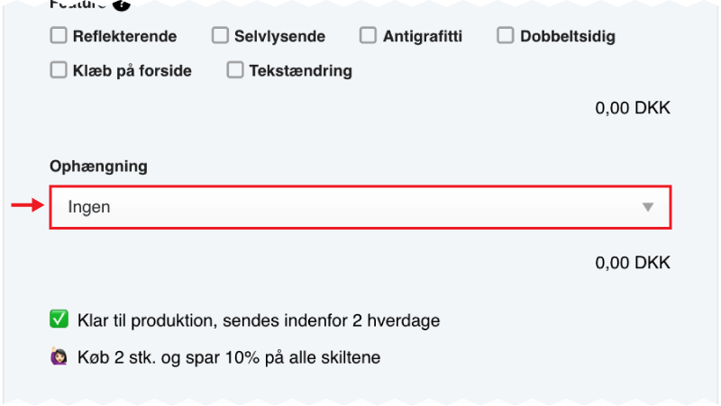 Trin 4 - Vælg ophæng