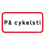 UA39,1 - På cykelsti skilt