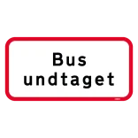 UC20,5 Bybus undtaget undertavle skilt