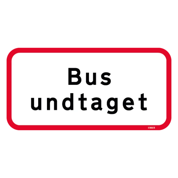 UC20,5 Bybus undtaget undertavle skilt