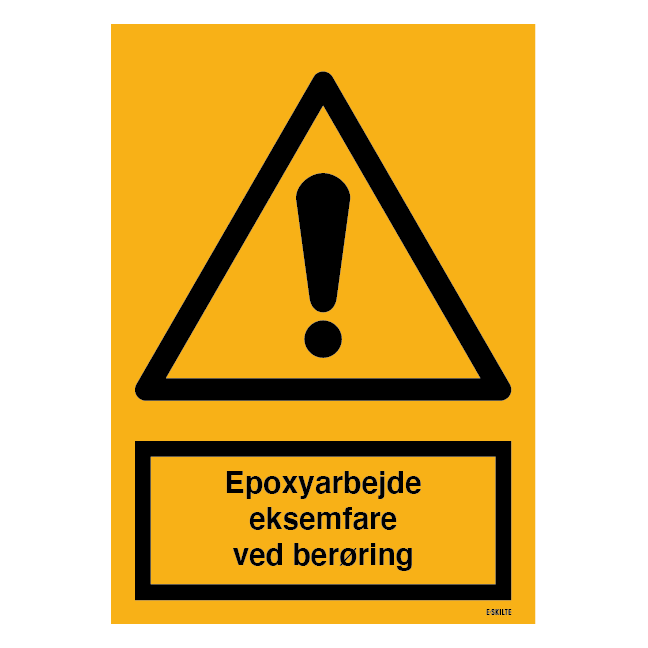 Epoxyarbejde eksemfare ved berøring skilt