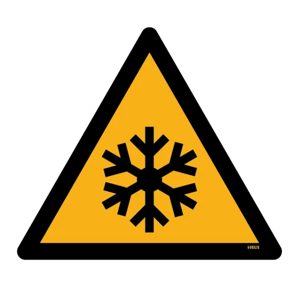 W010 Lav temperatur/fryseforhold skilt