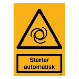 Starter automatisk skilt