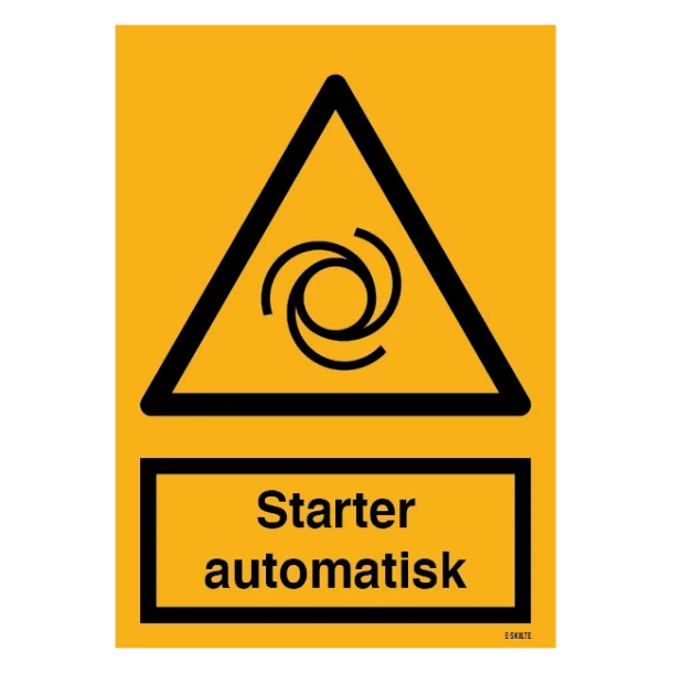 Starter automatisk skilt