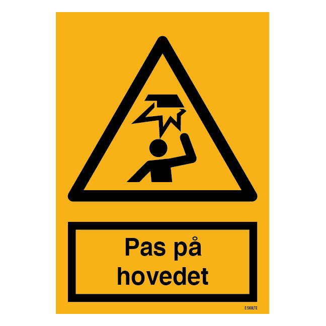 Pas på hovedet skilt