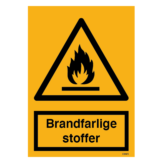 Brandfarlige stoffer skilt