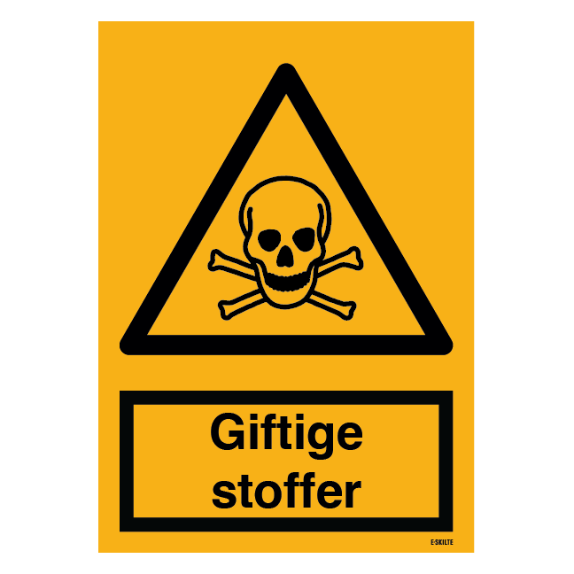 Advarselsskilt med underskilt - Giftstoffer