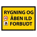 Advarselsskilt - Rygning og åben ild forbudt