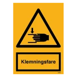 Advarselsskilt - Klemningsfare