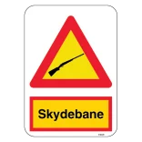 Skydebane. Advarselsskilt