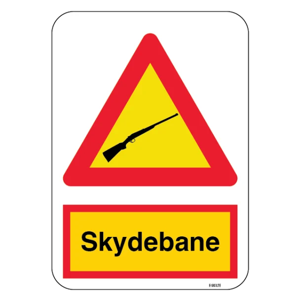 Skydebane. Advarselsskilt