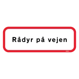 Rådyr på vejen Skilt